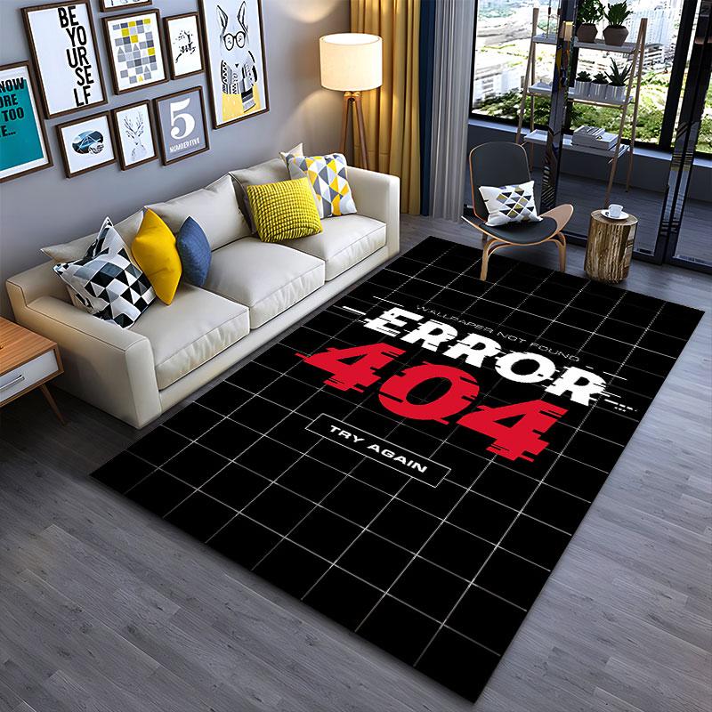 Error 404 Glitch Design Carpet suitable as a non-slip mat for the living room or bedroom sofa