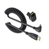 90 Degree Mini HDMIcompatible Male to HDMIcompatible Male Spring Coils Cable Version 1.4 Video Cable Supports 1080P Resolutions