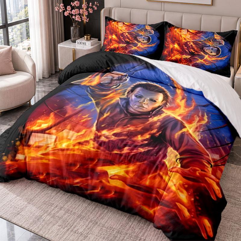 Horror Movies 3Pcs Bedding Set Duvet Cover With Two Pillowcases For Bedroom Home Decoration