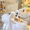 White Doll Clothes Rack Plastic Dollhouse Furniture Creative Miniature Doll Hangers  1/6  1/12 Doll
