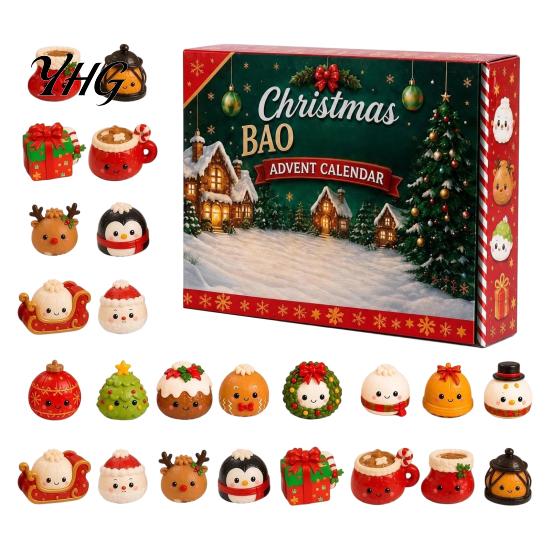 Stress Relief Fidgets Christmas Squeeze Advent Calendar 2026, 24 Days Dumpling Fidget Toys Countdown Desktop Relaxation Calendar, Soft Sensory
