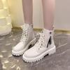 Internet Celebrity British Wind Fried Street Versatile Short Boots 2025 Autumn New Fashion Platform Locomotive Advanced Sense Martin Boots Women