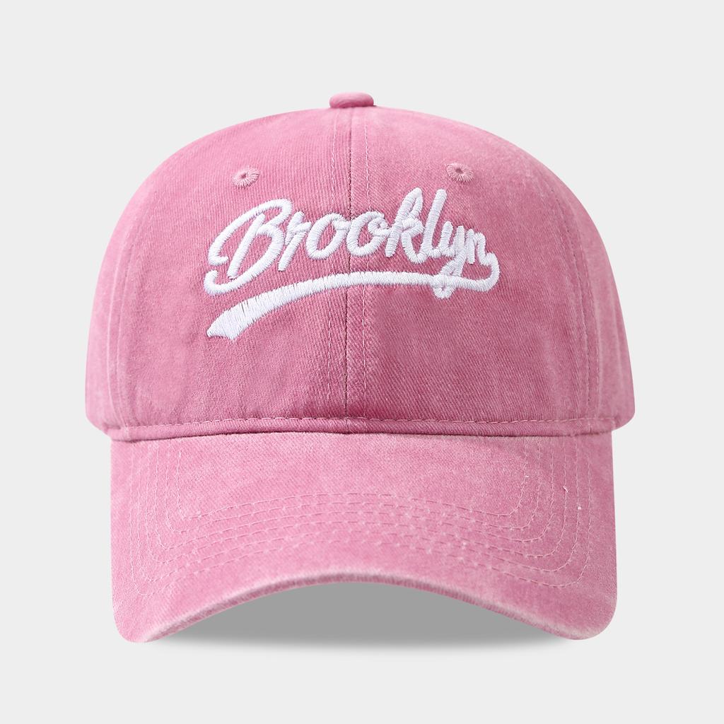 Cross-Border Bestselling Hat - European and American Outdoor Travel Sunshade Hat, Washed BROOKLYN Letter Baseball Cap, Trendy