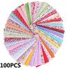 100 шт. 10x10 см DIY Квадратная Цветочная Хлопчатобумажная Ткань Пэчворк Ткань Для Поделок Швейный Набор