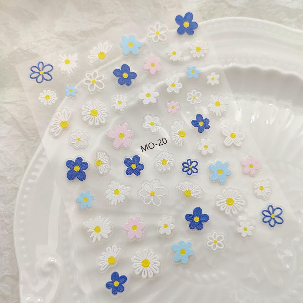 Наклейки для нейл-арта с цветочным и мультяшным рисунком: Цветы, ромашки, тюльпаны, кролик, любовь, бабочки.