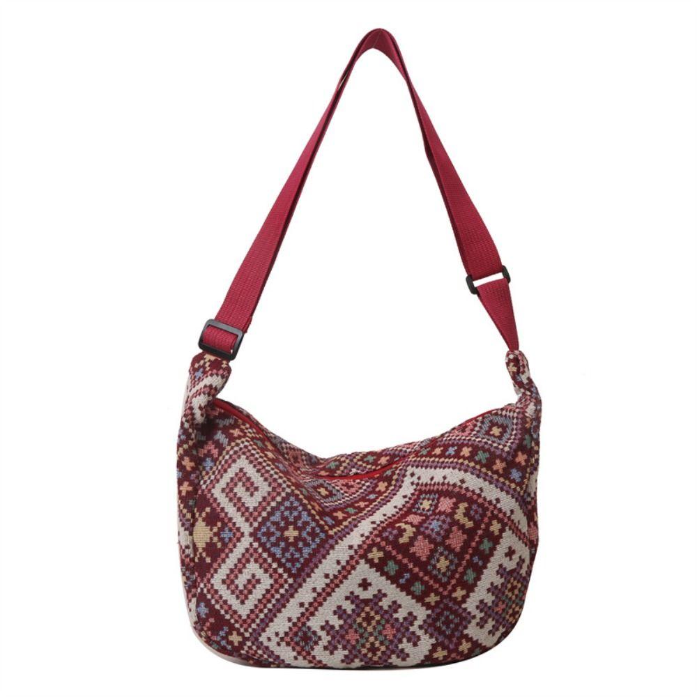 Вместительная наплечная сумка в этническом стиле, сумка-подмышка, сумка с вышивкой и надписью, для путешествий