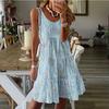 Spring and Summer New Casual Fashion Floral Print Loose Round Neck Sleeveless Mid-length Dress TS2421