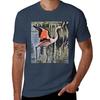 Fabulous Flamingo in Flight In Retro Pop TShirt Worker Basic Short Sleeve Tee