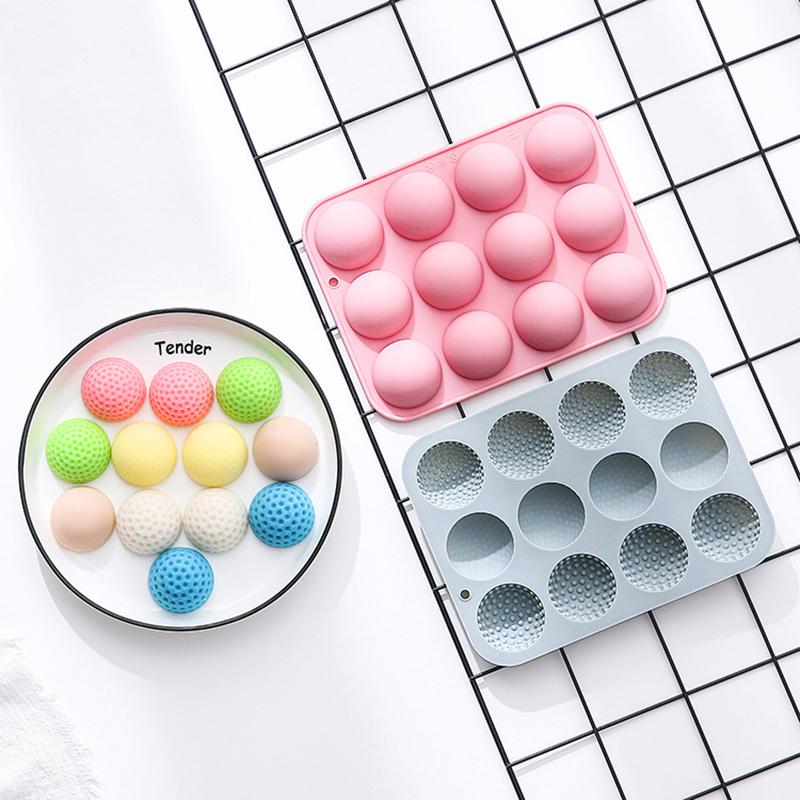 Golf Ball Cake Pop Mold, Golf Ball Chocolate Mold, 12-Cavity 3D Golf Ball Silicone Mold For Cupcake Decorations, Candy