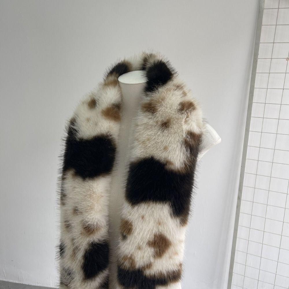 Soft Plush Scarf Thickened Leopard Print Scarf Warm Winter Scarf For Women