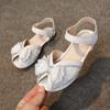 Girls Princess Sandals Peep Toe Kids Toddlers Elegant Rhinestone Sandals Fashion Children Pearls Performance Shoes with Bow-knot