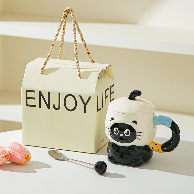 Милая милая мультяшная керамическая кружка-поросенок с крышкой для дня рождения девочки, для подруги, практичный сувенир, подарочная коробка