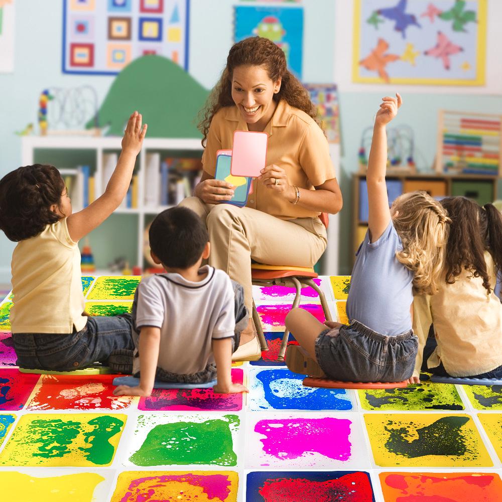 Жидкая сенсорная плитка для пола 30x50 см - Перетекающий ПВХ пазл-кирпич