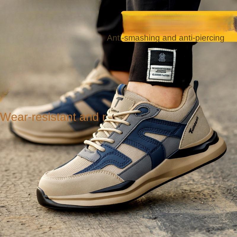 Рабочая обувь ударопрочная и проколостойкая, дышащая защитная обувь со стальным подноском, рабочая обувь для мужчин