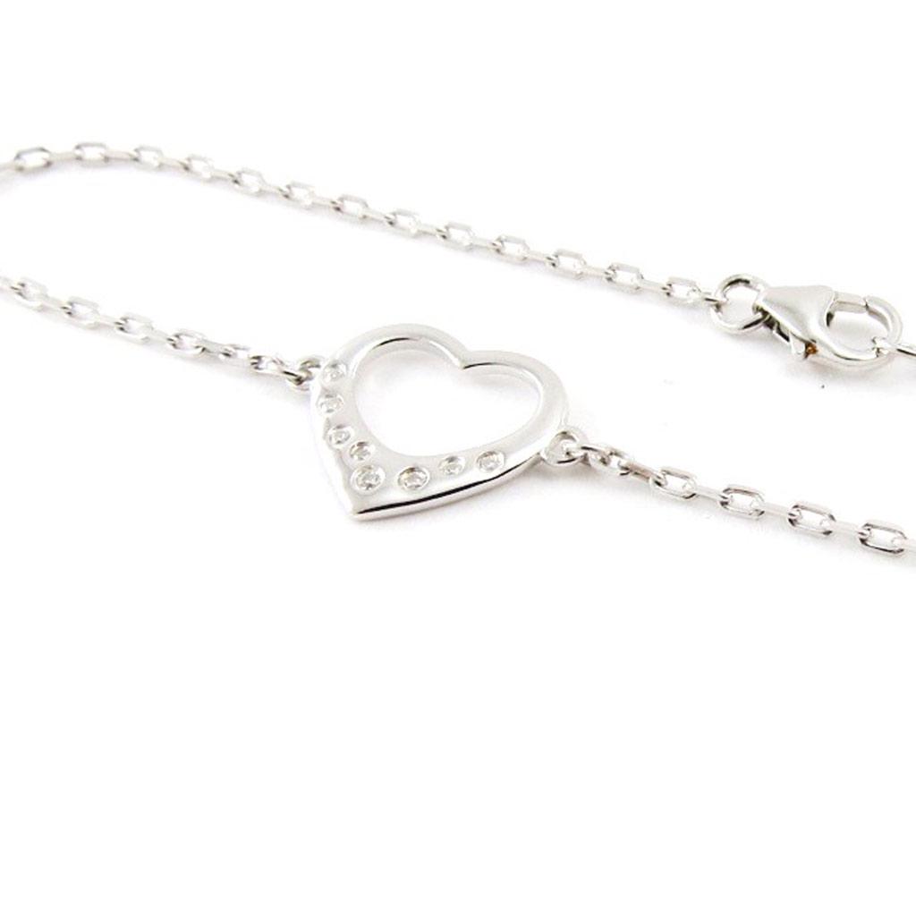 Les Trésors De Lily [J0840] - Серебряный браслет "Любовь" серебро белое (родиевое покрытие) - 13х12 мм