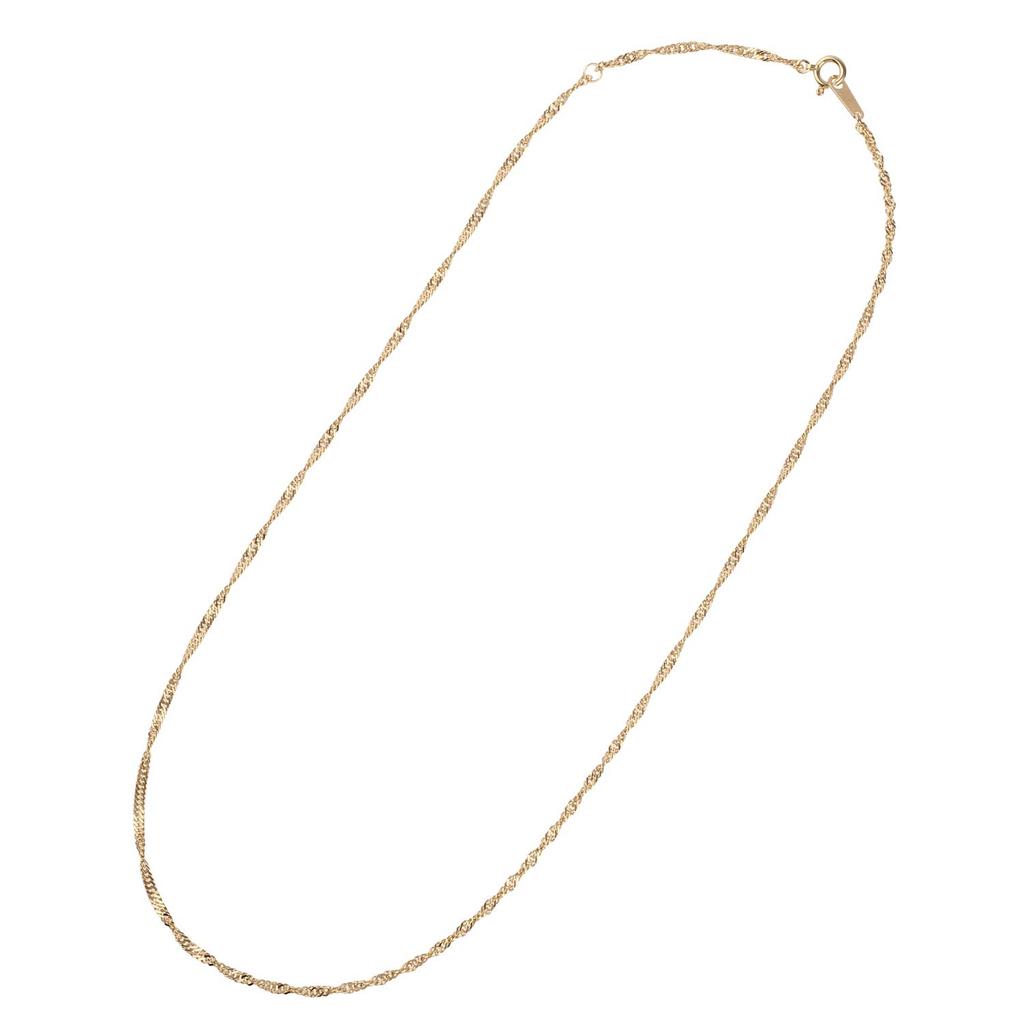 Цепочка с винтовой цепью K18 шириной 40 см, ожерелье из 18-каратного золота [FAIRY CULLET] приблизительно. 1,6 мм примерно. 2.5g