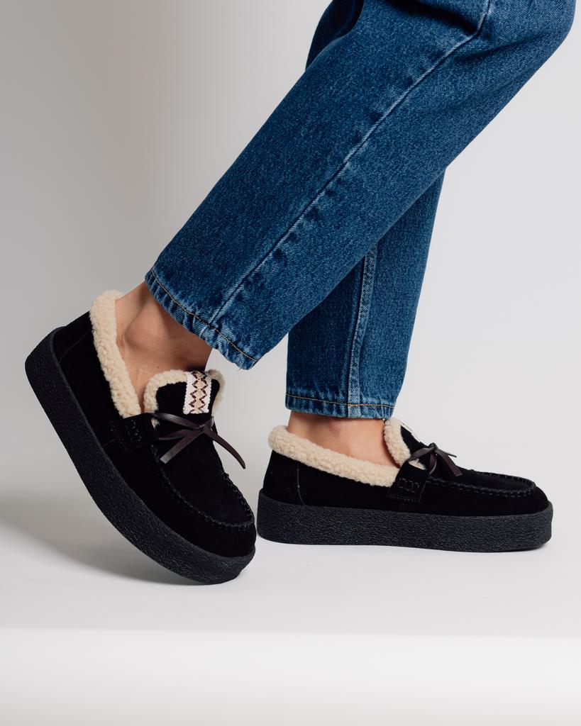 Туфли зимние Suny Liana 6580 36 черный замша мех