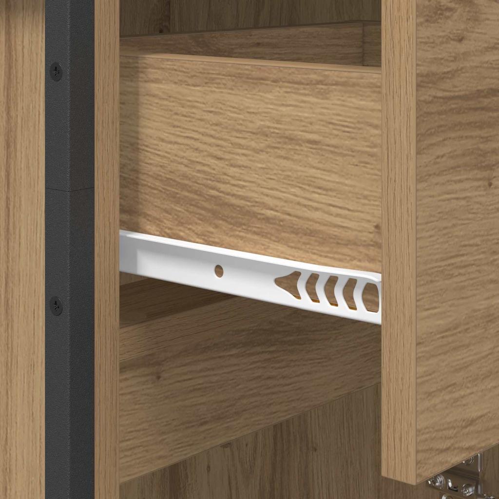 Bathroom Cabinet with Door Rustic Oak Finish 40 x 30 x 100 cm