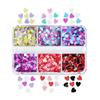 Yousheng 1 коробка хлопьев для ногтей 6 сеток не выцветают съемные легко наклеиваются не падают романтические блестки в форме сердца аксессуары для дизайна ногтей