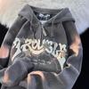 Женский винтажный вельветовый кардиган с капюшоном Star — свободный крой, модный уличный стиль для весны и осени