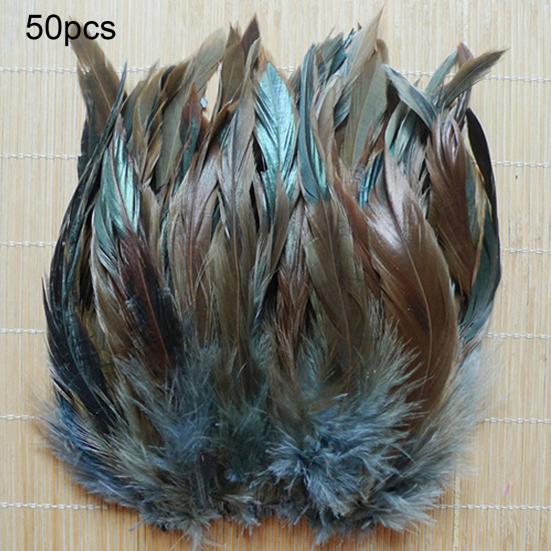 50Pcs 13-20cm Natural Cock Rooster Tail Feathers for DIY Clothes Decor