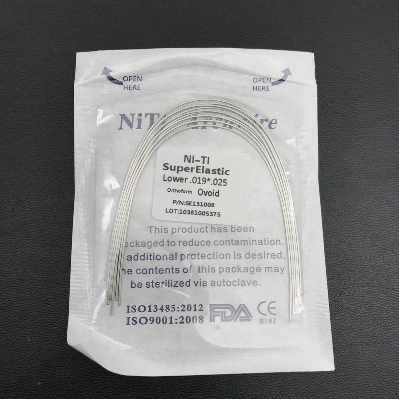 Суперэластичные ортодонтические дуги из никель-титана - Прямоугольные и Овальные, 10 штук