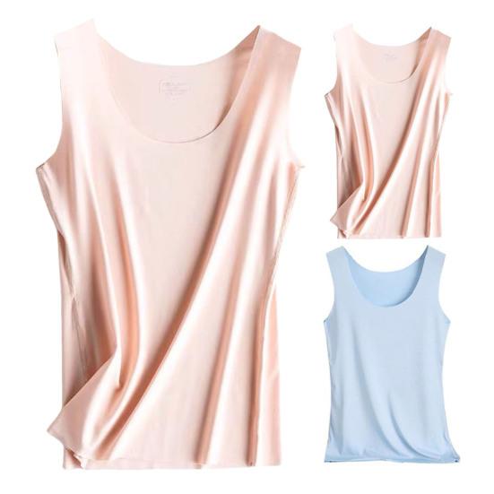 Женский жилет, топы со льдом, пуловеры без рукавов, шелковые бесшовные топы с круглым вырезом, приталенный однотонный цвет