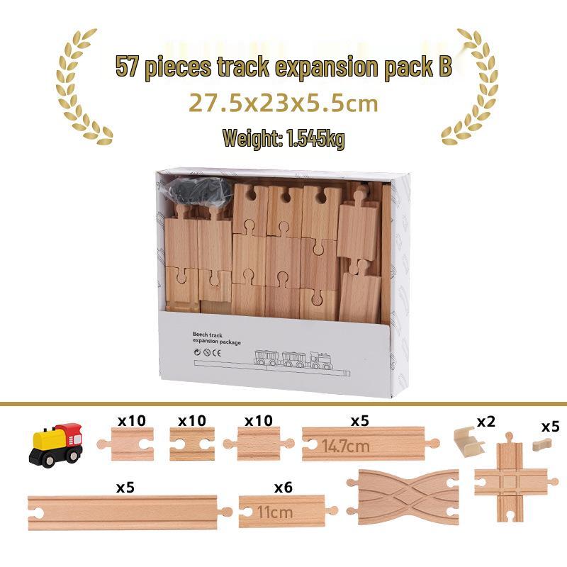 Wooden Electric Train Track Building Blocks - Compatible with Thomas