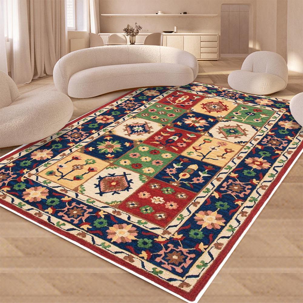 Vintage Persian Style Living Room Carpet Machine Washable Washable Floor Mat Light and Comfortable Bedroom Bedside Rugs