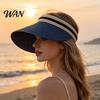 Straw Sun Hat Summer Foldable Hat, Breathable Braided Portable UV Protection for Beach Travel Hiking Headwear