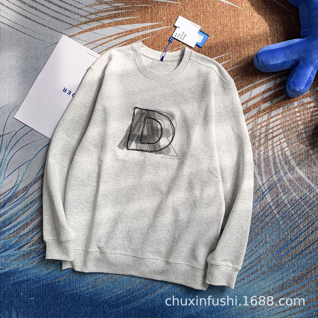 ADER Korea Trendy Double Shadow Embroidered Sweatshirt для пар – Осенне-зимний выпуск