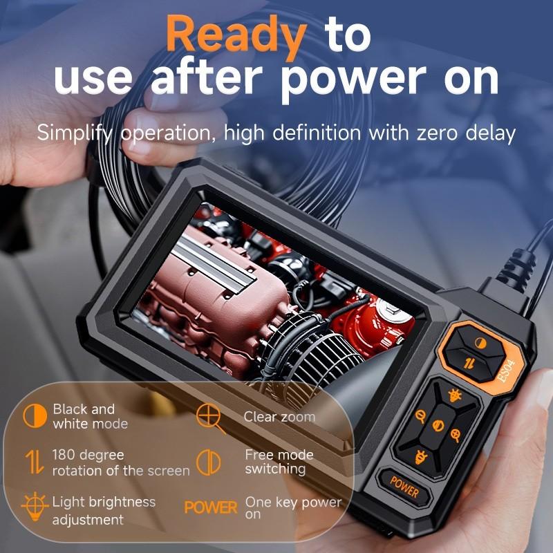 Промышленная эндоскопическая камера с 4,3-дюймовым IPS-экраном, 8 мм, HD1080P, 8 светодиодов, гибкий зонд, для ремонта автомобилей, однообъективный инспекционный бороскоп