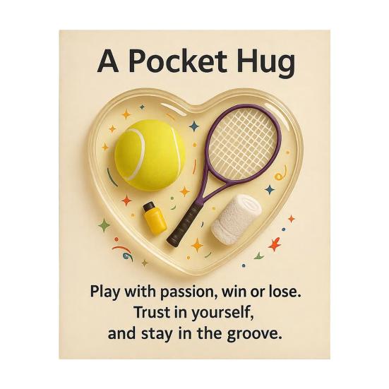 Sports-Themed Pocket Hug Football Golf Tennis Soccer Baseball Pocket Hug Heart Token Emotional Support Gift