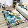 Cartoon Mushroom Elf Area Rug, Cute Fungi Floor Mat