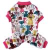 Pet Animals Printed Sleepwear Comfortable Lovely Pajamas For Small Medium Dogs Autumn & Winter Home Warm Coat