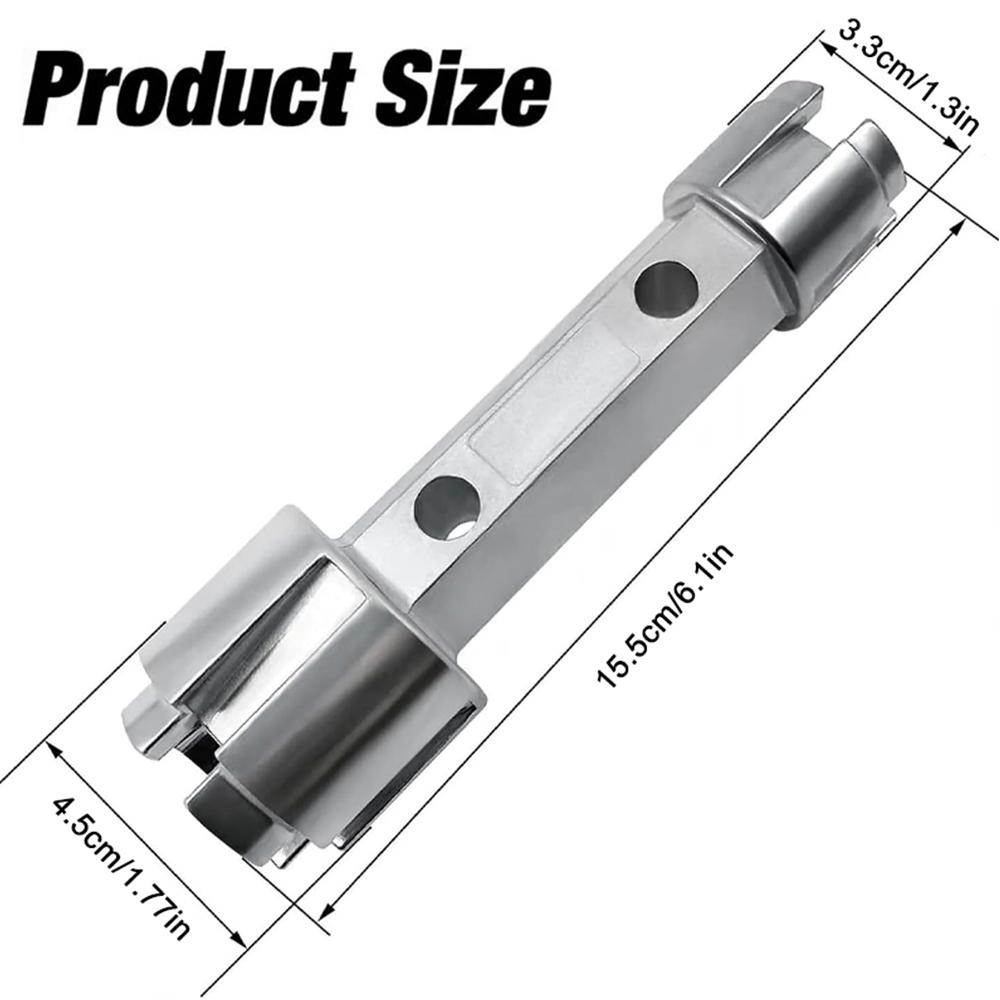 Ключ для снятия слива ванны Сверхпрочный двухсторонний инструмент из цинкового сплава для установки и снятия большинства сливов ванны и душа