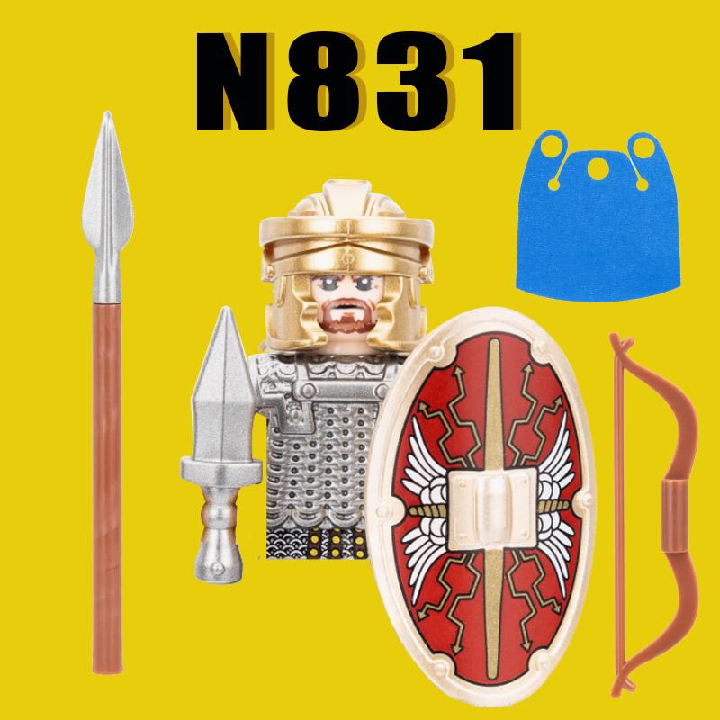 Средневековые Военные Рим Рыцари Строительные Блоки Замок Армия Воин Солдат Фигурки Арбалетчик Щит Меч Легион Блоки Игрушки