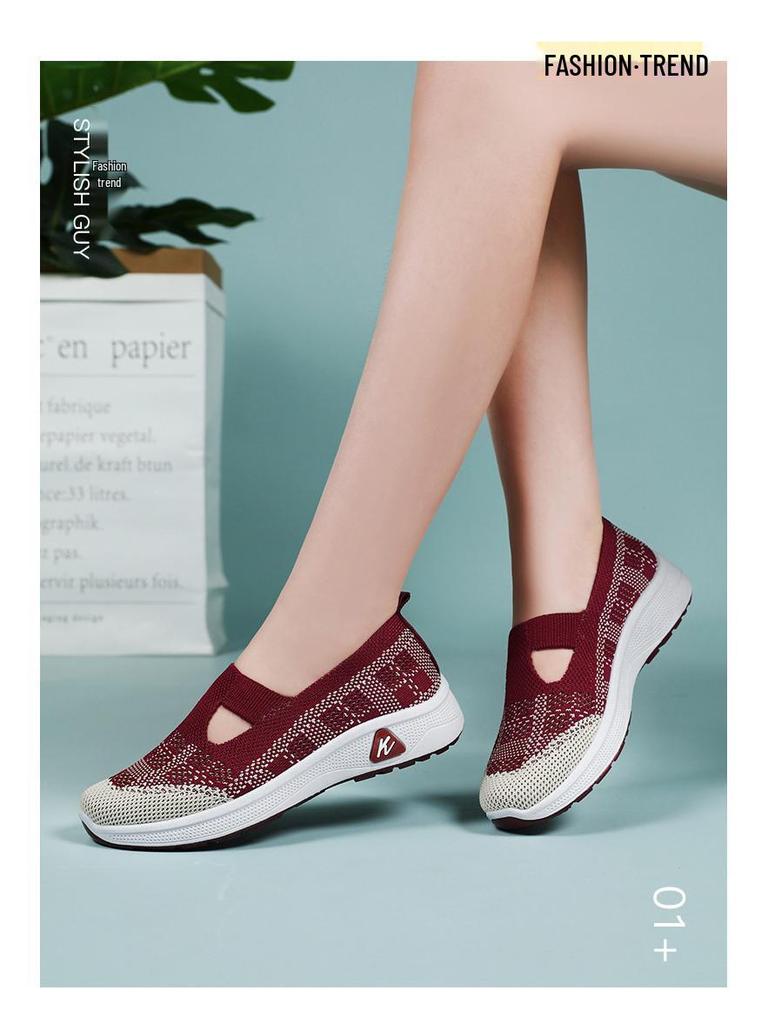 Women's Summer Breathable Slip-On Shoes - Comfortable Old Beijing Style