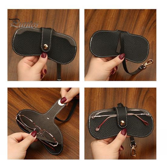 Мягкая сумка для очков из искусственной кожи, чехол для солнцезащитных очков, портативный органайзер для очков с крючком для ключей, легкий чехол для очков для друзей, семьи