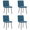 VidaXL Dining Chairs Set of 4 Blue Velvet 3315243