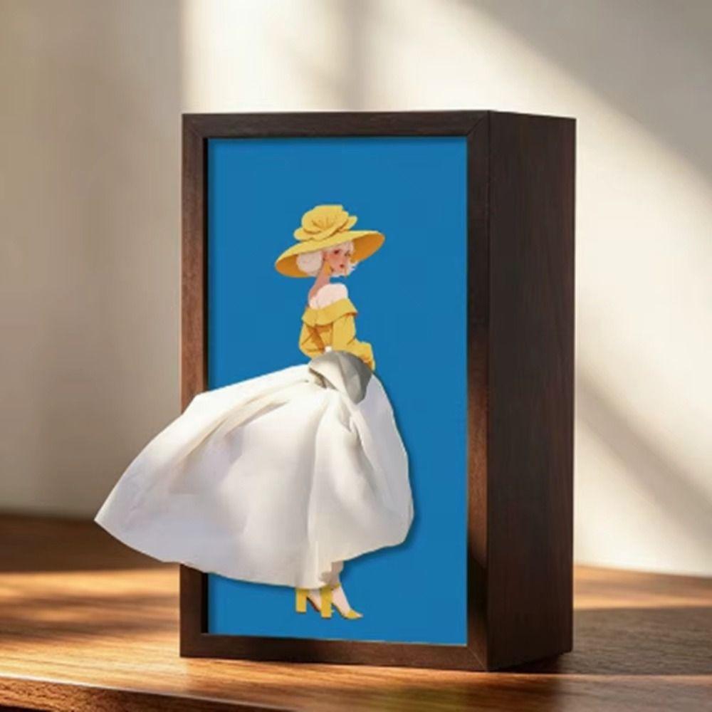 Elegant Design Ballet Tissue Box Luxury Art Tissue Dispenser Skirt Tissue Box Bedside Table