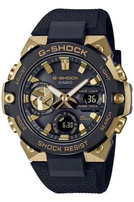 CASIO G-SHOCK G-STEEL GST-B400GB-1A9JF Роскошные Черно-Золотые Солнечные Часы, Связь со смартфоном через Bluetooth, Тонкий Корпус с Карбоновым Сердечником, Мужские Премиум Наручные Часы