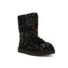 UGG Классические короткие толстые блестящие кроссовки для женщин черного цвета 1130650-BLK