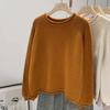 Sweater for Women Autumn Winter Thickened Warm Solid Color Knitted Stretchy Long Sleeve Tops
