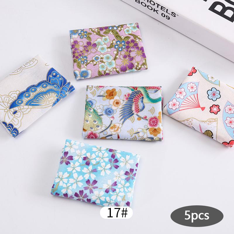 5 шт. Разноцветная хлопчатобумажная ткань для одежды для кукол ручной работы, мелкая цветочная ткань, набивная ткань, материал для пэчворка ручной работы, сделай сам