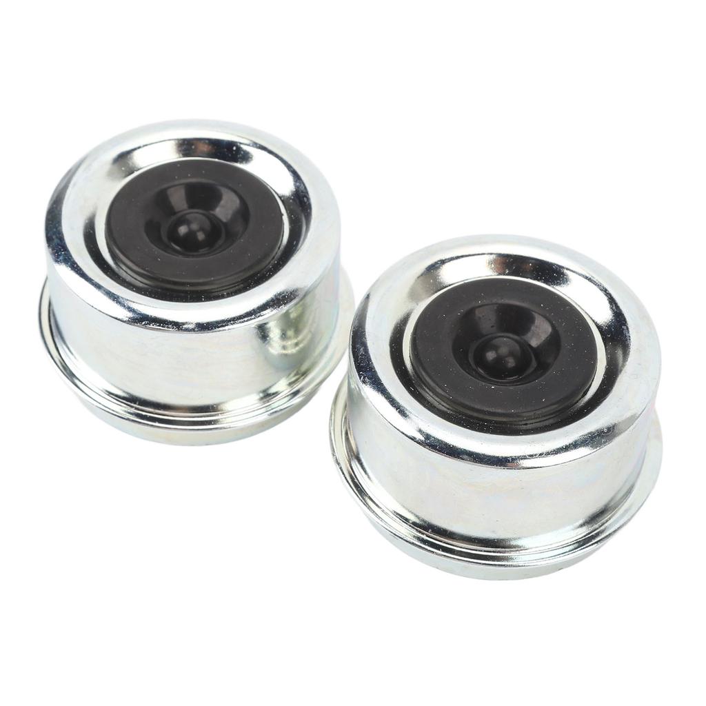 2.44in OD Trailer Axle Dust Cap with Rubber Plugs Trailer Bearing Grease Caps for Boat Trailer Wheel Hub 5,200‑6,000 Lb