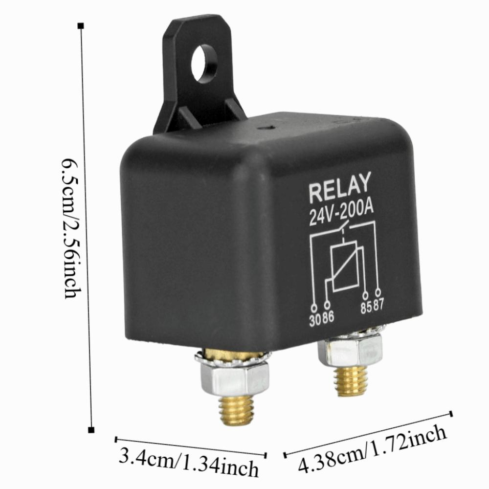 200A 24V Car Start Relay High Current 4 Pin 24V 200A Relay Brass Coil Normally Open Vehicle Starter Relay Forklift