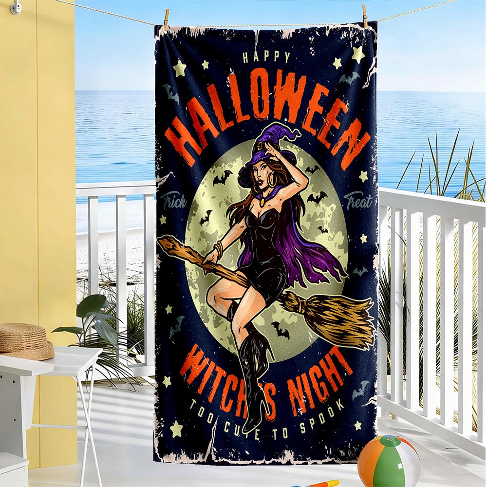 Halloween Beach Towel Soft Durable Quick-Dry Comfortable Lightweight Perfect for Traveling Yoga Camping and Swimming