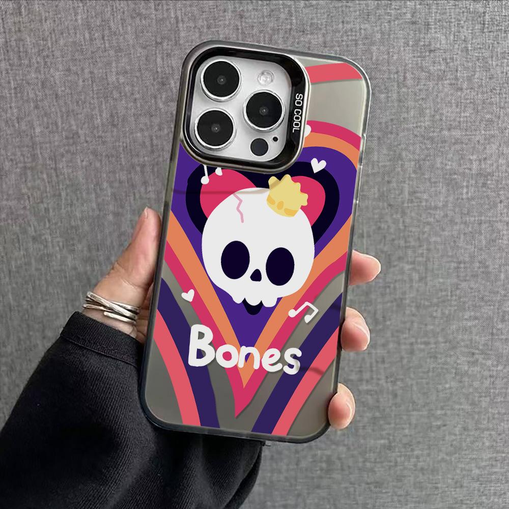 Применимо к iPhone17ProMax Хэллоуин Персонализированный Чехол для Мобильного Телефона с Черепом Apple 15/16 Нишевый 14Pro Большое Отверстие