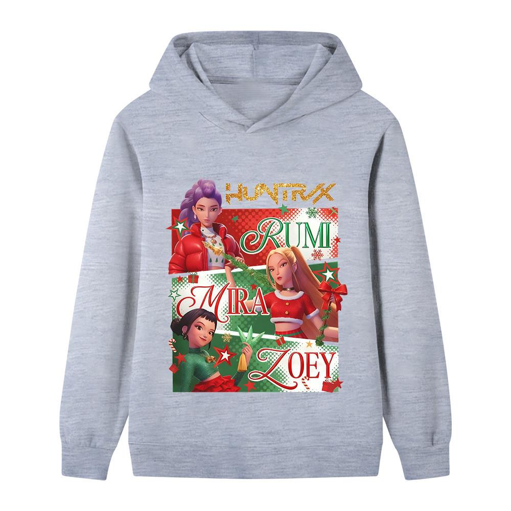 B1264 Детская толстовка с длинным рукавом для мальчиков и девочек, Рождество, Новый год, K-pop, Руми, Зои, Мира, принт